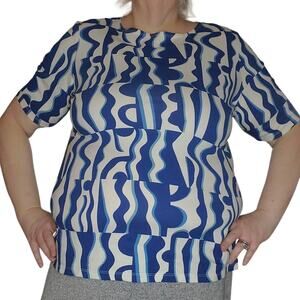 Seasalt Cornwall Poisson Top Womens 14 Organic Cotton Abstract Lagenlook